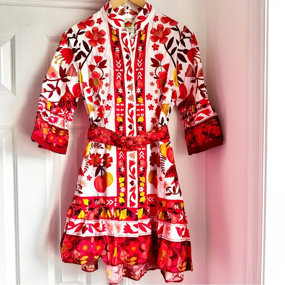 Farm Rio Romantic Orchard Belted Dress - Picture 3 of 7